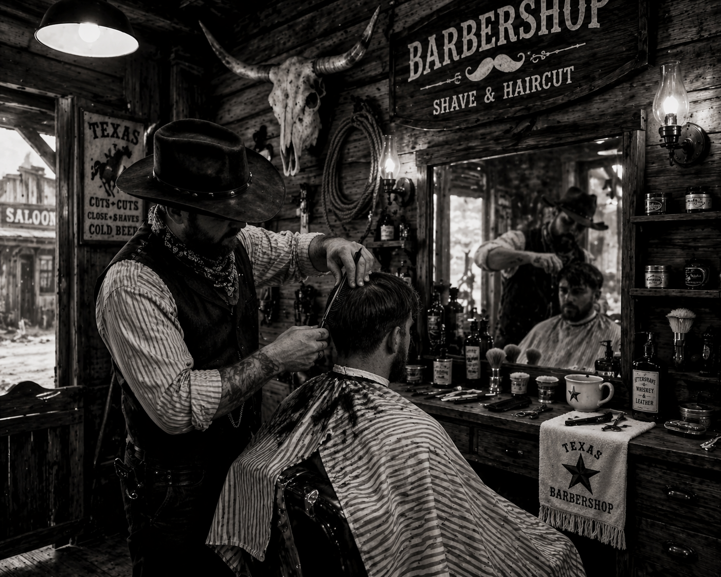 Barber at work